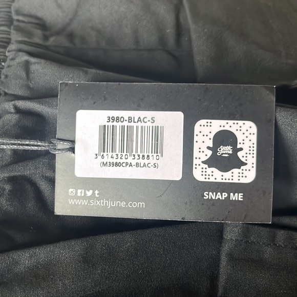 NWT-Sixth June Paris Large tactical cargo pants Black - Picture 9 of 9